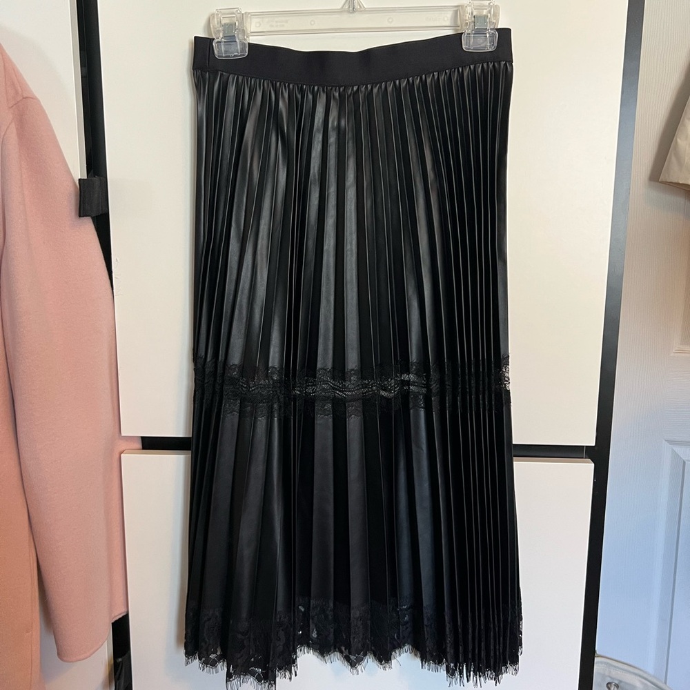 NWT Semicouture leather skirt with lace